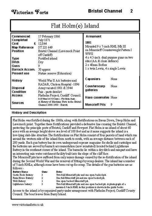 Flat Holm datasheet